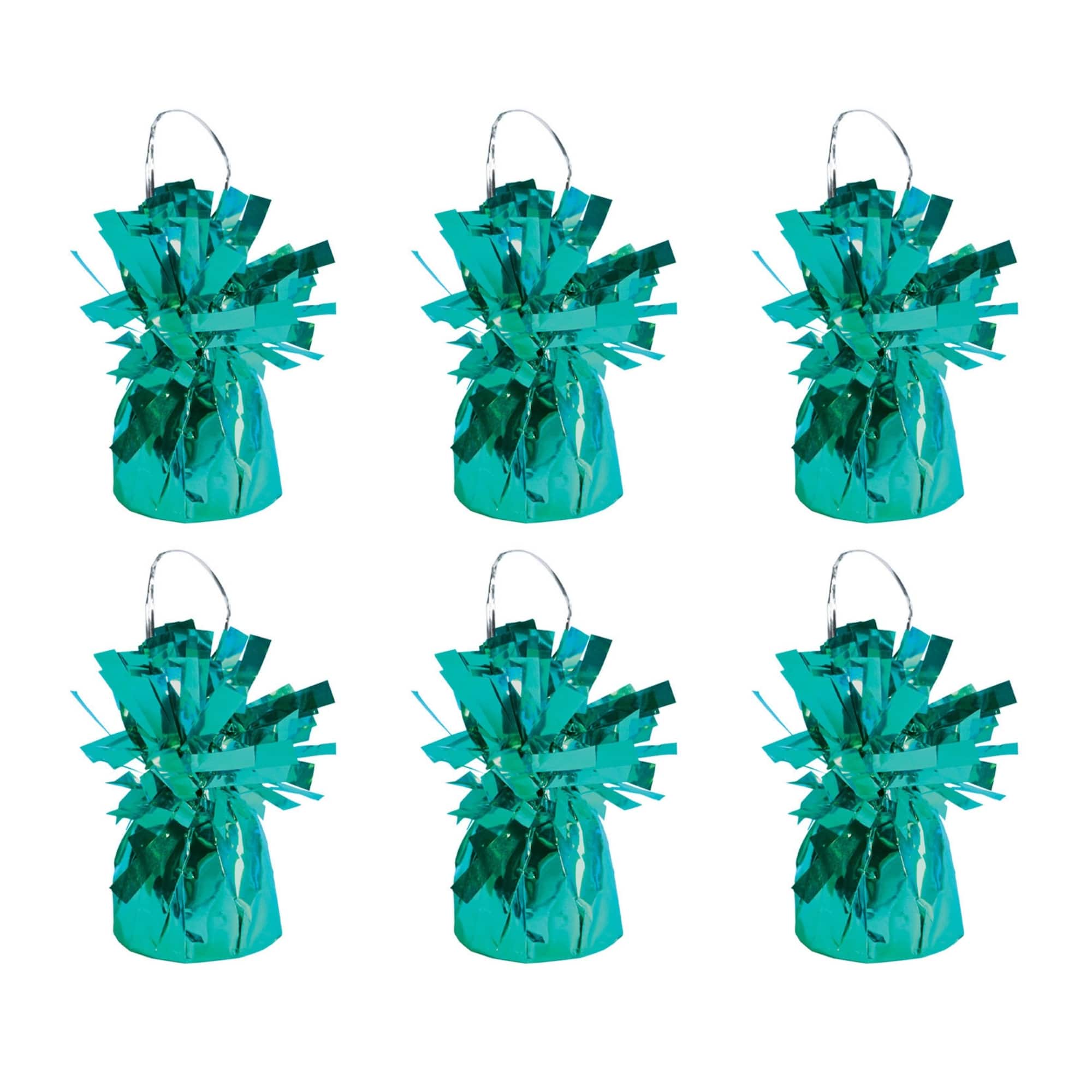 Beistle 6oz. Turquoise Metallic Wrapped Balloon Weights, 6ct.
